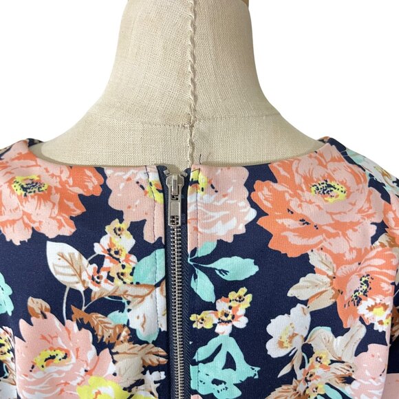 Nuggles skirt set women’s XL blue pink floral print long sleeve peplum blouse - Picture 10 of 11